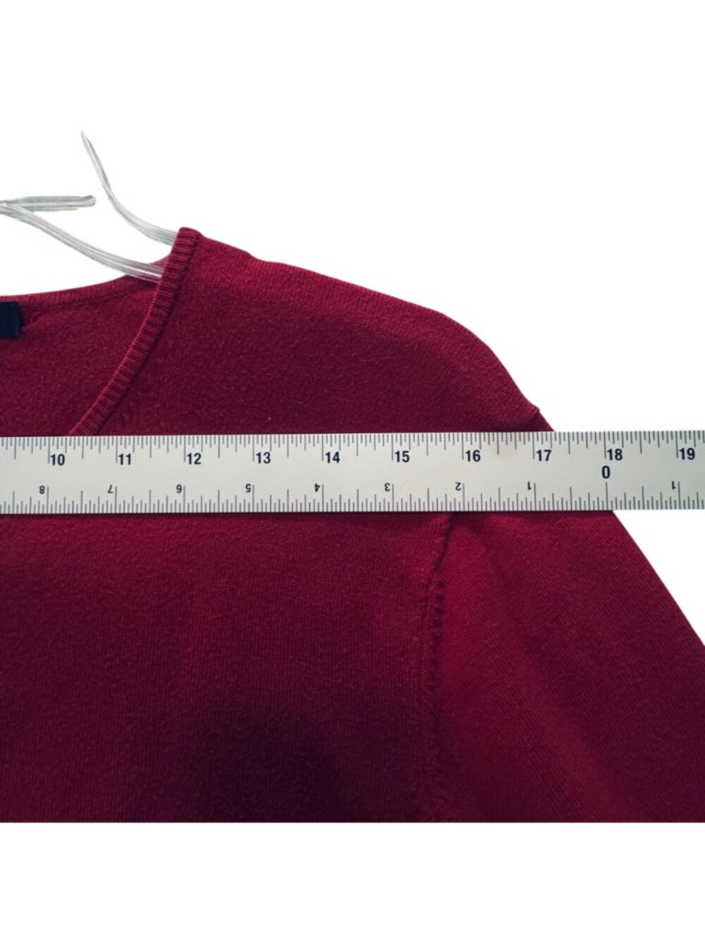 Vintage Lands End 1987 Drifter Cardigan Cotton Cranberry Size 10 Shell Buttons - Picture 13 of 16